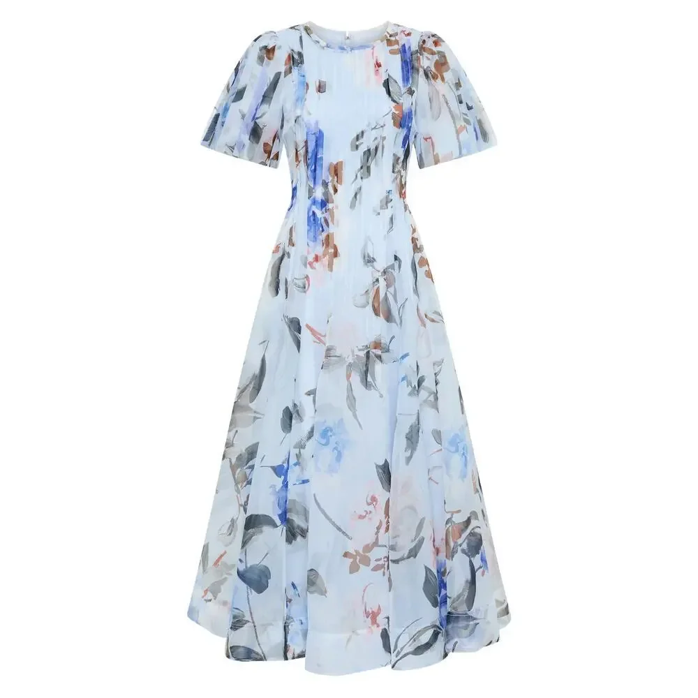Aje Blue Floral Midi Dress - Picture 6 of 13